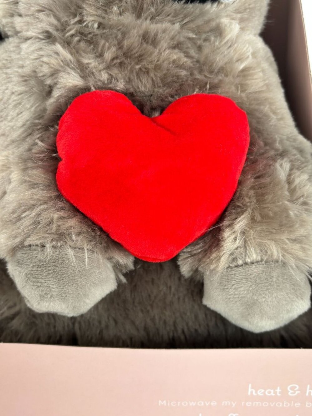 Snuggle Buddy Heat and Hug Plush Raccoon Microwavable Removable Belly Heart - Picture 4 of 11